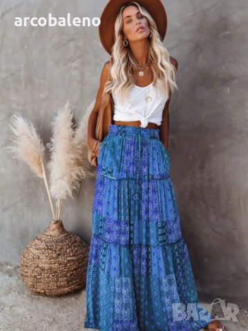 Дамска пола в бохемски стил, 8цвята  , снимка 9 - Поли - 40377548