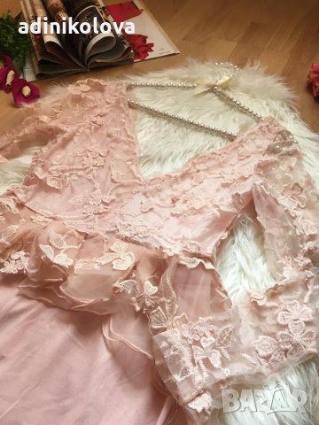 Нова розова рокля с дантела, снимка 5 - Рокли - 13109173