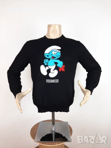 Dsquared2 x The Smurfs - Оригинален мъжки пуловер размер M, снимка 4 - Пуловери - 53393564