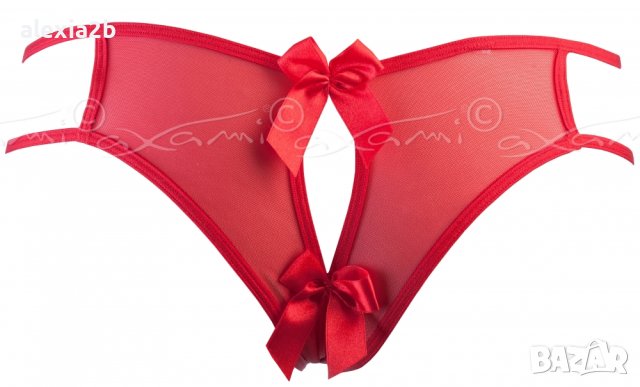 Секси червен комплект от три части на фирма AXAMI - Оригинал, снимка 10 - Бельо - 43395819