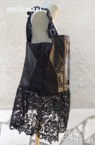 3XL Нов кожен топ с дантела , снимка 5 - Корсети, бюстиета, топове - 51840930