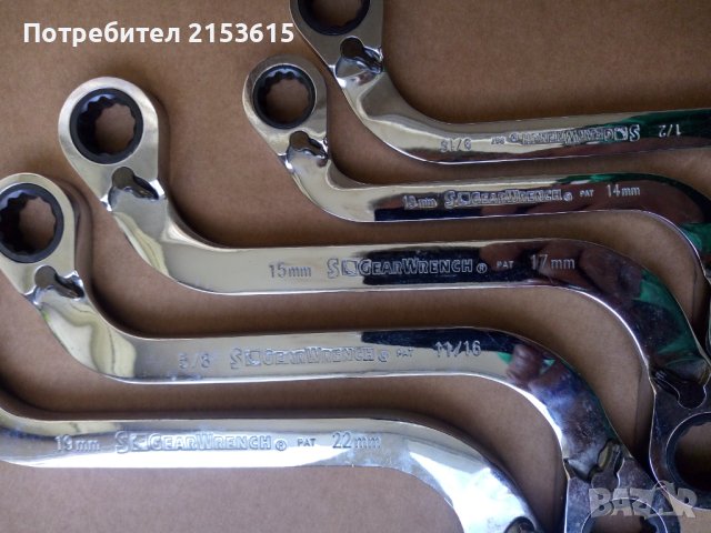 GearWrench 5 БРОЯ КАЧЕСТВЕНИ ЗВЕЗДОГАЕЧНИ ТРЕСЧОТЪЧНИ ИЗКРИВЕНИ КЛЮЧОВЕ , снимка 8 - Ключове - 43686603