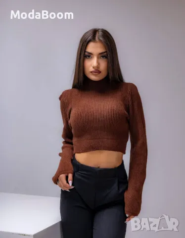 Кафяв дамски пуловер , снимка 2 - Блузи с дълъг ръкав и пуловери - 48067158
