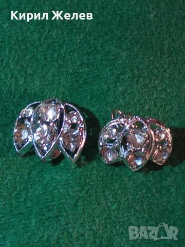 СРЕБРИСТИ КРАСИВИ ОБЕЦИ с КРИСТАЛИ 17563, снимка 2 - Обеци - 31260125