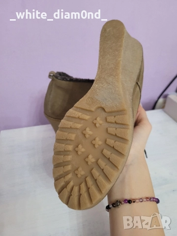 Топли дамски боти естествен велур и вълна номер 38, снимка 3 - Дамски боти - 51958274