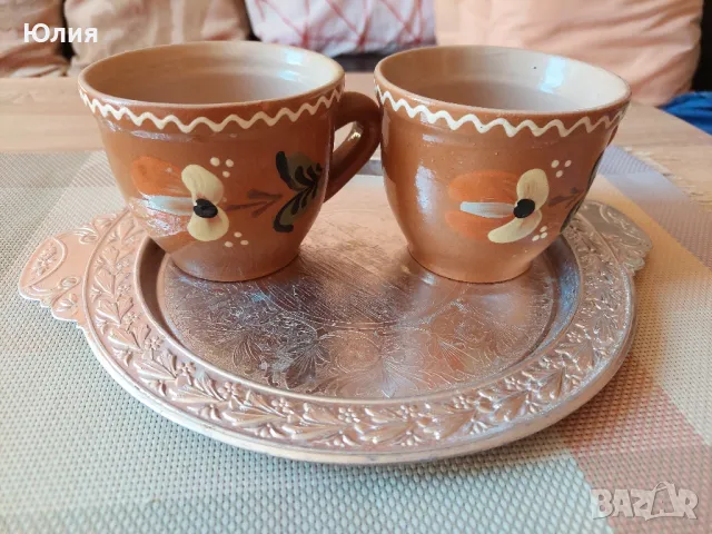 чинии за супа,плато и руски чаши с табличка., снимка 2 - Чинии - 47285522