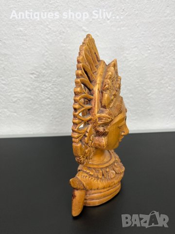Индонезийска дърворезба на богиня - Dewi Sri. №4898, снимка 4 - Антикварни и старинни предмети - 43763542