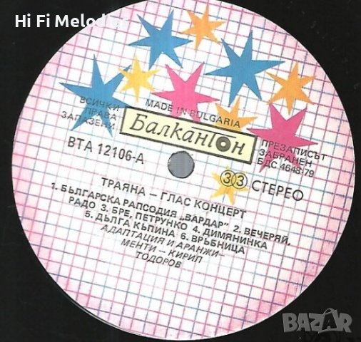 Вокална група Траяна – Глас концерт - ВТА 12106, снимка 3 - Грамофонни плочи - 43274381
