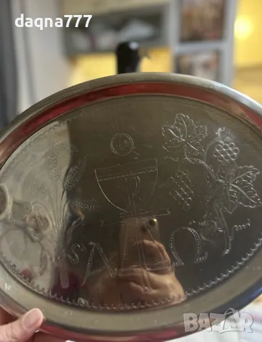 Античен свещен поднос 1920 г, снимка 4 - Антикварни и старинни предмети - 49389538