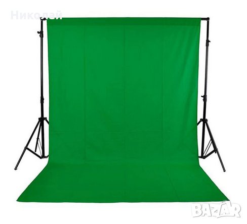Зелен екран за фото и видео ефекти , зелен фон 1.6 х 3 м., снимка 1 - Чанти, стативи, аксесоари - 33021183
