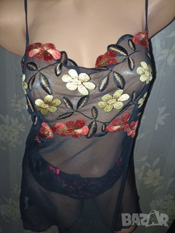 Marie jo M-Луксозна секси нощница с флорални бродерии , снимка 1 - Бельо - 37849332