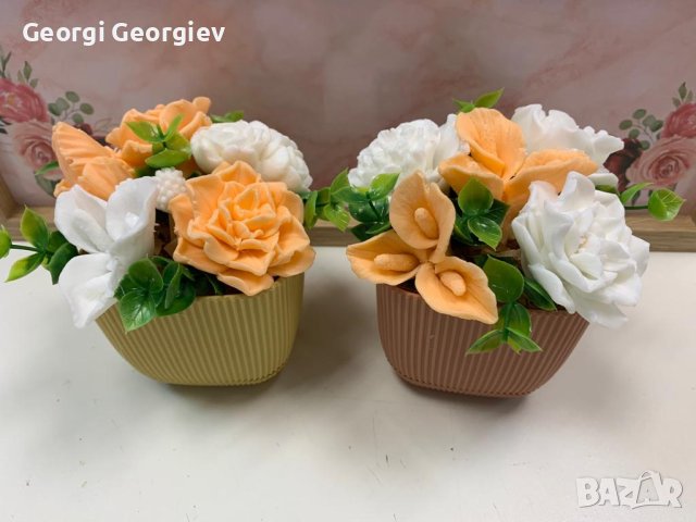 цветя от ароматен глицеринов сапун и Българска роза , снимка 14 - Картини - 43389734