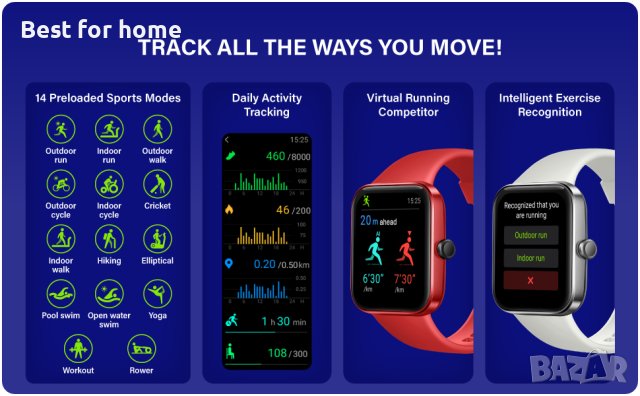 Смарт часовник OCTANDRA Move VeryFitPro- светло сив, снимка 9 - Смарт часовници - 40774450