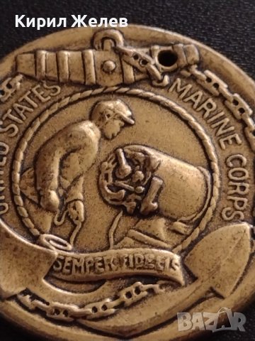 БРОНЗОВ ПЛАКЕТ MARINE CORPS UNITED STATES МНОГО КРАСИВ ЗА КОЛЕКЦИОНЕРИ 37870, снимка 3 - Антикварни и старинни предмети - 40489739