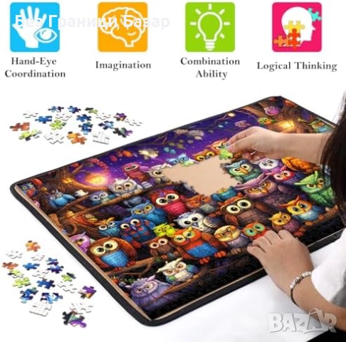 Нов Пъзел Семейство бухали 1000 части – идеален подарък за любители, снимка 6 - Пъзели - 51760109