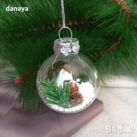 3194 Прозрачни коледни топки за елха с декорация, 6 броя, снимка 4 - Декорация за дома - 38413063