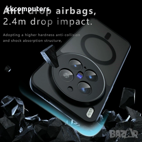 Магнитен Калъф за vivo X300 Pro 5G- TPU+PC, 4 AirBag ъгли, Анти-пръстови отпечатъци, Вкл. Протектор,, снимка 4 - Калъфи, кейсове - 53008742