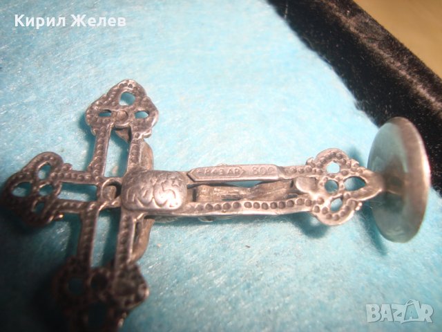 СТАРО НАСТОЛНО СРЕБЪРНО РАЗПЯТИЕ СРЕБРО 800 СРЕБЪРЕН КРЪСТ СТАТУЕТКА МАЙСТОРСКА РЯДКАИЗРАБОТКА 25111, снимка 13 - Антикварни и старинни предмети - 34853084