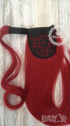 Хитов Модел Опашка за Коса с Кичур в Наситено Ярко Червен Цвят КОД С536, снимка 4 - Аксесоари за коса - 43281273