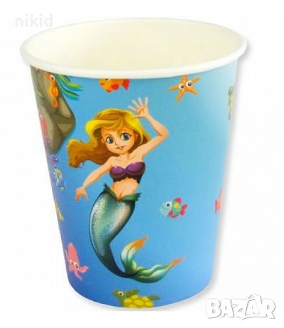 Русалка 8 бр картонени чаши парти рожден ден