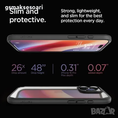 Apple iPhone 16 Pro Max - Удароустойчив Кейс Spigen Ultra Hybrid, снимка 10 - Калъфи, кейсове - 47451832