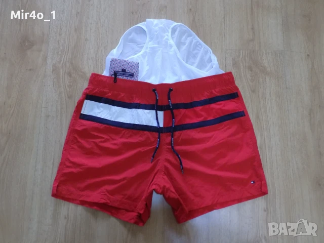 Къси панталони tommy hilfiger шорти гащета бански плажни екип оригинал мъжки XL, снимка 6 - Спортни дрехи, екипи - 51415498