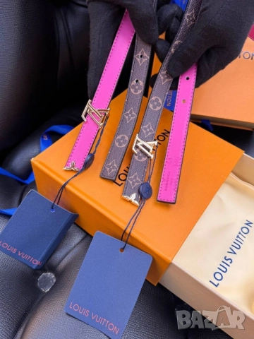 Колан+сертификат+торбичка 1,7см louis vuitton, снимка 2 - Колани - 52093107