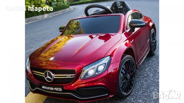 Акумулаторна кола Mercedes Benz C63 AMG, 12V, с меки гуми,, снимка 4 - Детски велосипеди, триколки и коли - 33329610