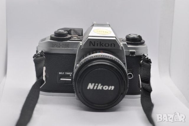 Фотоапарат Nikon FG-20 с обектив Nikkor 50mm f/1.8, снимка 2 - Фотоапарати - 43104294
