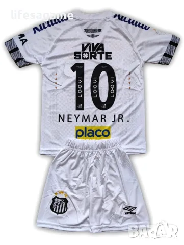 Детски футболен екип Сантос Неймар Santos Neymar Jr комплект тениска къси панталони