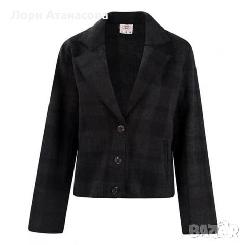 Кокетно късо сако Wool Blend Jacket Ladiesрв черно,кремаво и синьо , снимка 3 - Сака - 27792136