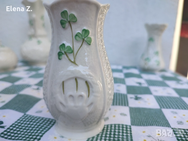 Belleek Ireland Малка Claddagh ваза, снимка 2 - Вази - 52505409
