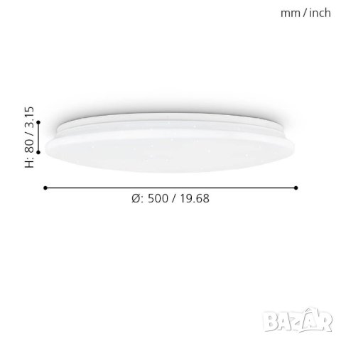 EGLO LED таванна лампа »POGLIOLA-S«, звездно небе, кристален ефект, модерна, таванна лампа Ø 50см, снимка 2 - Лампи за таван - 43834986