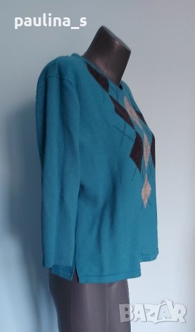 Марков винтидж пуловер тип туника "Mari Malva" / голям размер , снимка 3 - Блузи с дълъг ръкав и пуловери - 43460368