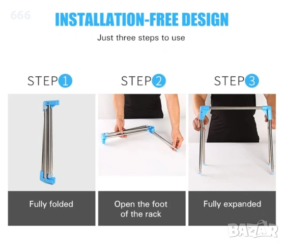 Преносима сгъваема закачалка за дрехи от неръждаема стомана, мини закачалка., снимка 4 - Други стоки за дома - 53301308