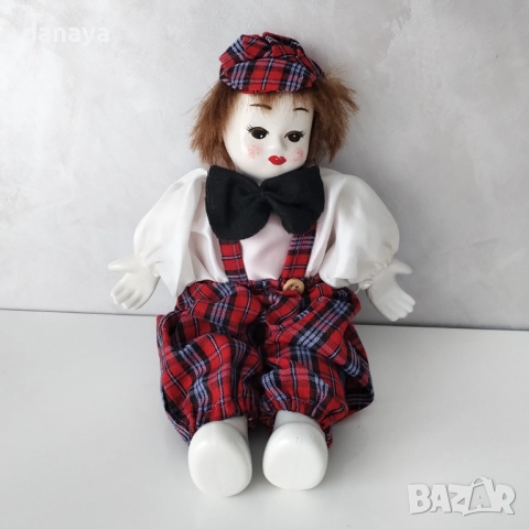 6101 Декоративна ретро кукла Палячо кукла Клоун, 25 см, снимка 2 - Декорация за дома - 51446439