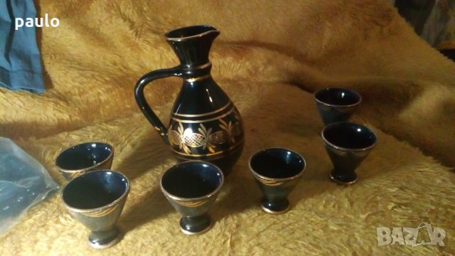 Керамични чаши два комплекта за ракия, снимка 3 - Антикварни и старинни предмети - 27140865