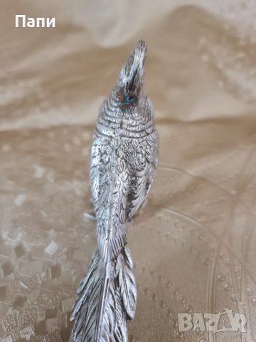 Сребърна фигура на фазан, снимка 7 - Антикварни и старинни предмети - 40664534