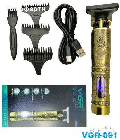 VGR V-091 Професионален акумулаторен електрически тример за коса с метално острие, снимка 2 - Машинки за подстригване - 37688743
