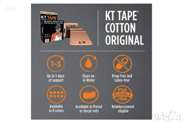 КТ кинезио тейп лента Original cotton 20бр (5см х 5м), черна, снимка 4 - Спортна екипировка - 33342738