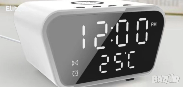 Електронен часовник с безжично зареждане на смартфона, снимка 3 - Други стоки за дома - 52861342