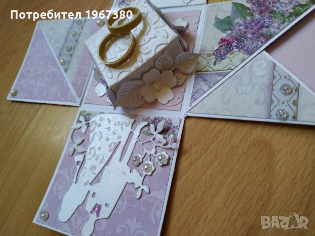 Експлодираща кутия за сватба "Люляк", снимка 7 - Подаръци за сватба - 26470166