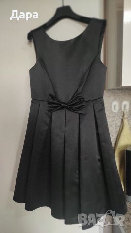 Официална черна сатенена рокля , снимка 2 - Рокли - 37608732
