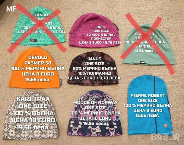 МЕРИНО ВЪЛНЕНИ ШАПКИ, ШАЛОВЕ И РЪКАВИЦИ , снимка 18 - Шапки - 53217141
