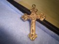 СТАРО КРАСИВО ПОЗЛАТЕНО КАТОЛИЧЕСКО РЕЛЕФНО РАЗПЯТИЕ КРЪСТЧЕ 12662, снимка 9