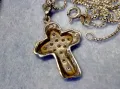СКЪПОЦЕНЕН АРТ КРЪСТ с НЕЖНА СРЕБЪРНА ВЕРИЖКА СРЕБРО 925 с БЯЛА ПОЗЛАТА и ИСКРЯЩИ ЦИРКОНИ 29167, снимка 8