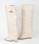 Ботуши на платформа - светлобежова кожа - K-40, снимка 3