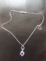 Сребърно колие с кристали , снимка 4