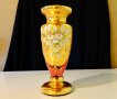 Bohemia кристална ваза,злато. , снимка 1 - Вази - 33145692