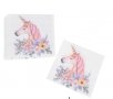 Unicorn Еднорог с цветя бели 10 парти салфетки рожден ден, снимка 1 - Други - 28655082